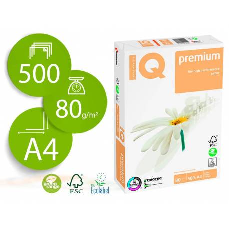Papel multifuncion A4 IQ Premium 80 g/m2