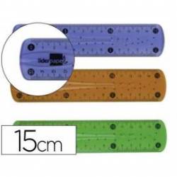 Regla plastico flexible Liderpapel 15 cm colores surtidos