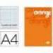 Recambio encolado Liderpapel din A4 4 taladros 100gr cuadrícula 5mm color naranja