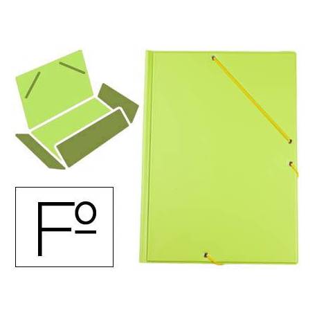 Carpeta de gomas Liderpapel verde folio