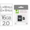 Memoria Flash USB Micro SDHC Q-connect 16GB clase 6 con adaptador
