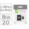 Memoria Flash USB Micro SDHC Q-connect 8GB clase 6 con adaptador