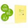 Papel color marca Q-connect DIN A3 80g/m2 Amarillo pack 500 hojas