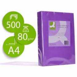 Papel color Q-connect A4 80g/m2 pack 500 hojas Lila intenso