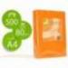 Papel color Q-connect A4 80g/m2 pack 500 hojas Naranja intenso