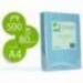Papel color Q-connect A4 80g/m2 pack 500 hojas Celeste