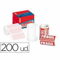 Etiquetas Apli fragil 50x100 mm rollo con 200 unidades