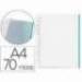 Funda Multitaladro Q-Connect Din A4 70 MC Cristal con Borde Verde Bolsa 10 unidades