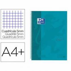 Cuaderno Oxford Ebook 1 A4+ Aqua Intenso 80 hojas Tapa Extradura Cuadricula 5 mm