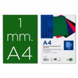 Tapa de Encuadernacion Carton Liderpapel DIN A4 Verde 1mm pack 50 uds