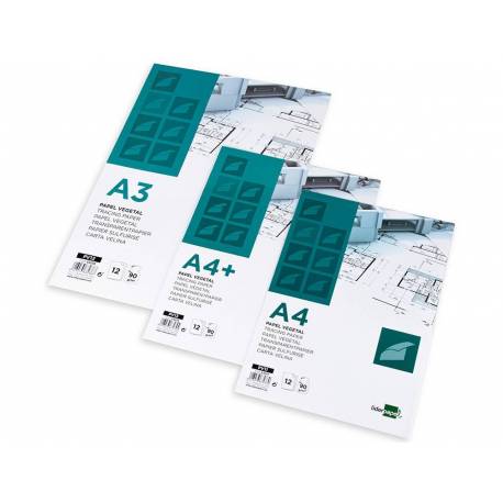 Papel vegetal Liderpapel A3 297x420mm 70g/m2 12 hojas (63241)