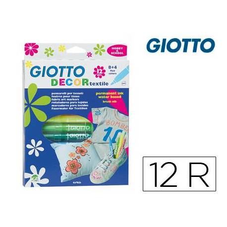 Rotuladores Decor textil Giotto punta gruesa caja 12 unidades