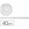 Regla de plastico M+R de 40 cm transparente con borde biselado y graduacion