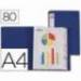 Carpeta Beautone escaparate 80 fundas fijas Din A4 azul oscuro