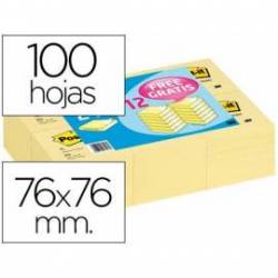 Pack promocional 24+12. Bloc de notas adhesivas quita y pon Post-it ® 76x76mm amarillo
