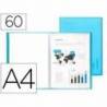 Carpeta Beautone escaparate 60 fundas fijas Din a4 azul