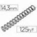 Espiral GBC wire 3:1 14,3 mm n.9 color negro. Capacidad 125 hojas. Caja de 100 unidades.