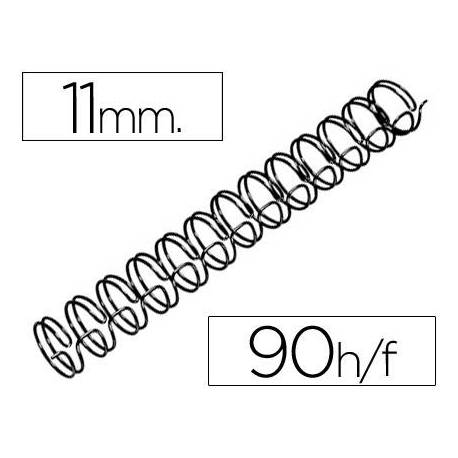 Espiral GBC wire 3:1 11 mm n.7 color negro. Capacidad 90 hojas. Caja de 100 unidades.