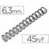Espiral GBC wire 3:1 6,3 mm n.4 color negro. Capacidad 45 hojas. Caja de 100 unidades.