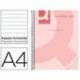 Cuaderno espiral Q-Connect Din A4 micro tapa plastico 80h 70g horizontal sin bandas 4 taladros color rosa