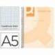 Cuaderno espiral q connect a5 micro tapa plastico 80h 70g cuadro 5mm sin bandas 6 taladros naranja