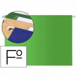Carpeta colgante marca Liderpapel Folio Kraft verde
