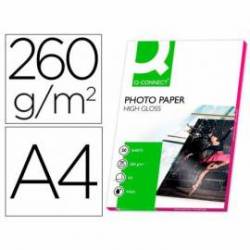 Papel Q-Connect foto glossy Din A4 alta calidad digital photo para ink-jet. Bolsa de 50 hojas de 260 gr
