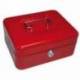 Caja caudales Q-Connect 8" 200x160x90 mm color rojo con bandeja portamonedas