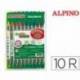 Rotulador Duo Alpino punta doble media y gruesa lavable caja de 10 rotuladores