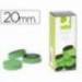 Imanes para sujecion Q-Connect de 20 mm. Color verde. Caja de 10 imanes.