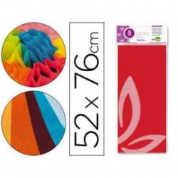 Papel seda Liderpapel rojo paquete 5 hojas