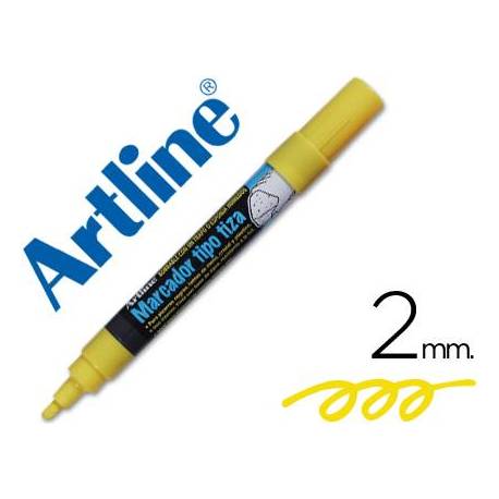 Rotulador Artline EPW-4 para pizarra tipo tiza Color Amarillo bolsa 4 rotuladores