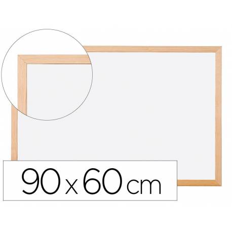 Pizarra Blanca laminada marco de madera 90x60 Q-Connect