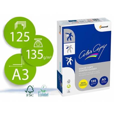 Papel multifuncion Mondi Color Copy A3 135 g/m2 Brillo