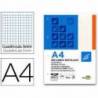 Recambio Liderpapel encolado Din A4 4 taladros 70gr cuadrícula 5mm color naranja