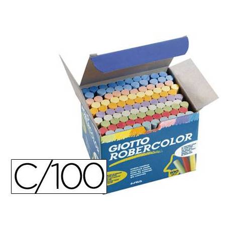 Tiza color antipolvo robercolor caja de 100 unidades colores surtidos.