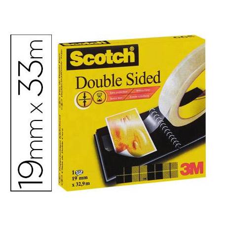 Cinta adhesiva Scotch doble cara 33 mt x 19 mm
