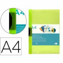 Carpeta dossier con pinza lateral Liderpapel 30 hojas Din A4 verde frosty