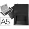 Carpeta lomo flexible gomas con solapas Liderpapel Din A5 negro opaco