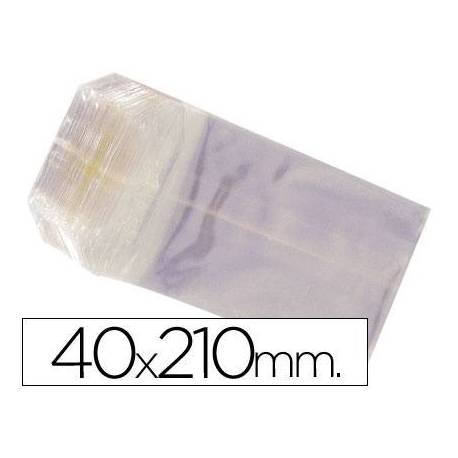 Bolsas de celofan 40x210 mm. Paquete de 100 unidades