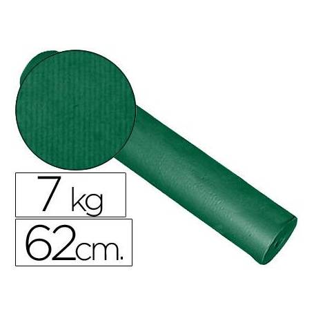 Papel de regalo kraft liso kfc bobina 62 cm 7 kg color verde.