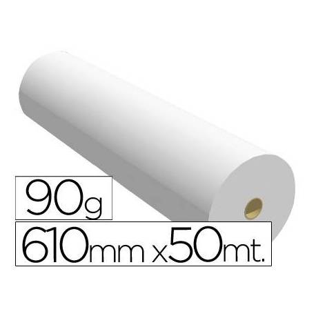 Papel reprografia Plotter 90 g/m2, 610 mm x 50 m.