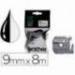 Cintas Brother MK-221BZ 9mm (ancho) x 8m (largo) negro/blanco