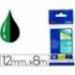 Cintas Brother TZE-731 12mm (ancho) x 8m (largo) laminada verde/negro