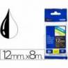 Cinta Brother 12mm (ancho) x 8m (largo) laminada negro/blanco