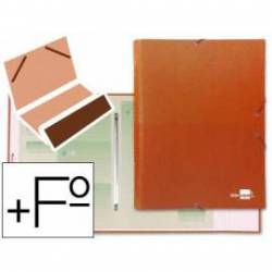 Carpeta clasificadora carton gomas Paper Coat Liderpapel naranja