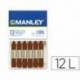Lapices cera blanda Manley caja 12 unidades color pardo