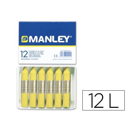 Lapices cera blanda Manley 12 unidades color amarillo claro