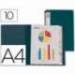 Carpeta Liderpapel personaliza 31703 10 fundas polipropileno Din A4 color verde lomo personalizable
