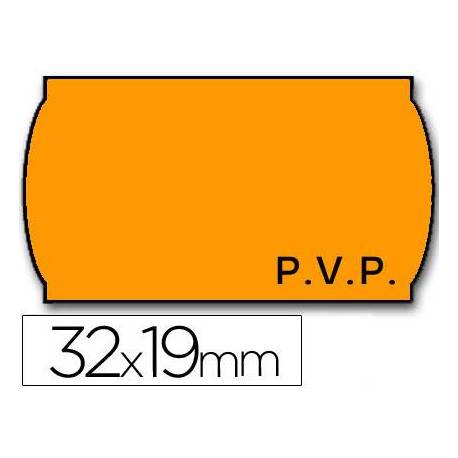 Rollo Etiquetas adhesivas Meto Precios naranja 32 x 19
